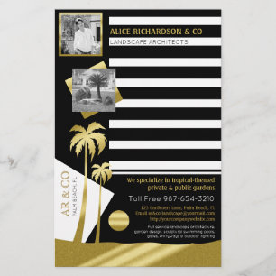 Gouden Tropische Palmbomen Strand Instagram Foto's Briefpapier
