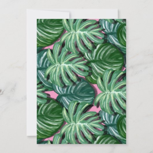 Gouden Tropische Waterverf verlaat verjaardagsfees Kaart (Achterkant)