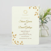 gouden trouw uitnodiging template (Staand voorkant)