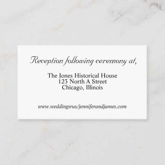 Gouden trouwbehuizingskaarten informatiekaartje (Voorkant)