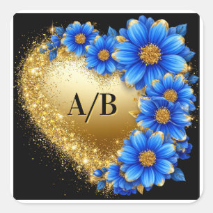 💖 Gouden Trouwhart Bloem Bruid Voor Cadeaus Vierkante Sticker
