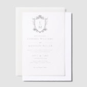 Gouden Trouwkam Custom Trouwkleding Initialen Vellum Uitnodigingen (Offset)