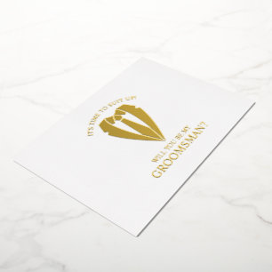 Gouden Trouwkostuum Persoonlijke Bruidsjonker Voor Folie Uitnodiging