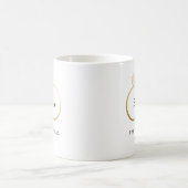 Gouden trouwring Monogram met datum Koffiemok (Center)
