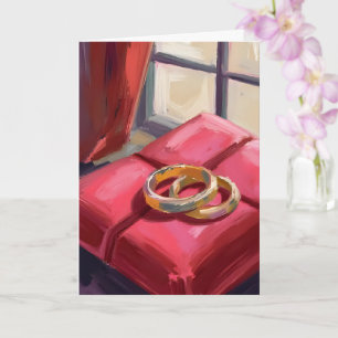 Gouden Trouwringen Aquarel Kaart