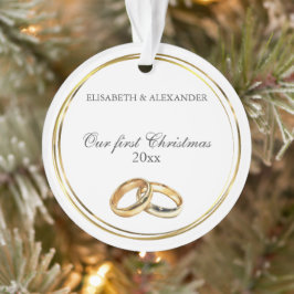 Gouden trouwringen Gepersonaliseerd onze eerste ke Ornament