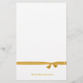 Gouden trouwringen met gouden lint briefpapier (Achterkant)