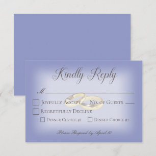 Gouden trouwringen Periwinkle bruiloft RSVP Kaartje