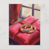 Gouden Trouwringen Waterverf Briefkaart (Voorkant)