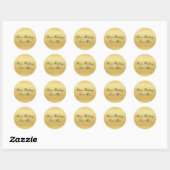  gouden trouwzegel ronde sticker (Vel)