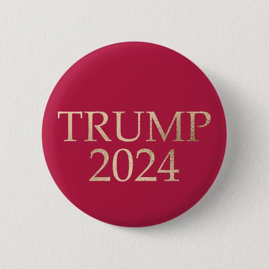 Gouden Trump 2024 op rood Ronde Button 5,7 Cm (Voorkant)