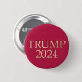 Gouden Trump 2024 op rood Ronde Button 5,7 Cm (Voorkant /achterkant)