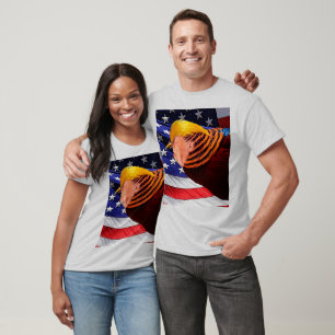 Gouden Trump Vogel USA Vlag Heren Basic Unisex T-shirt
