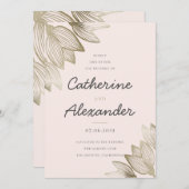 Gouden tulp bloesems | Bruiloft Kaart (Voorkant / Achterkant)