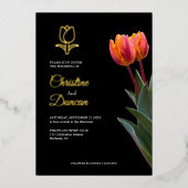 Gouden tulp bruiloft uitnodigingen (Voorkant)