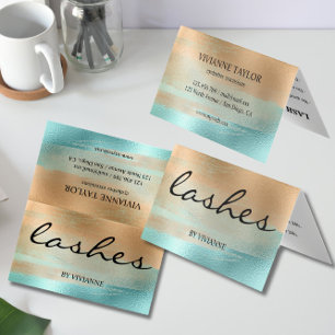 Gouden Turquoise Lashes Visitekaartje