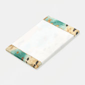 Gouden turquoise zwarte dierenprint post-it® notes (Schuin)