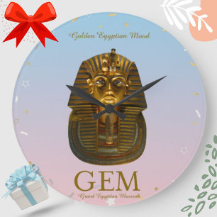 Gouden Tutankhamun Wandklok GEM Grote Klok