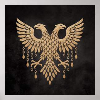 Gouden Tweeling Raaf Noorse Mythologie Zwart Poster