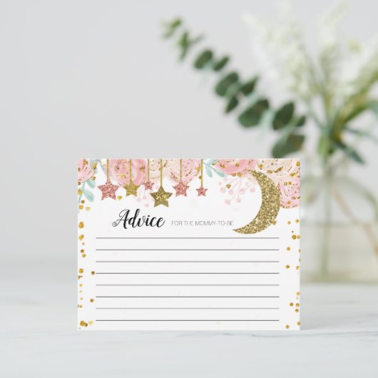 Gouden twinkle advies Kaart. Informatiekaartje (Staand voorkant)