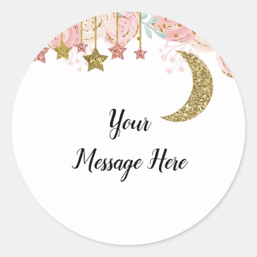 Gouden twinkle twinkle Dank u Sticker (Voorkant)