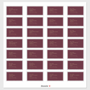 Gouden Type Deco   Bourgondisch gastadreslabel Sticker