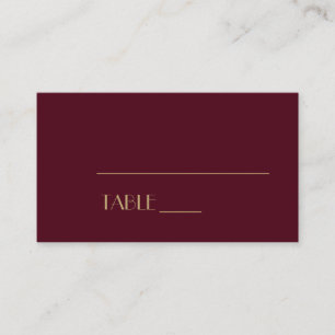 Gouden Type Deco Bourgondische trouwplaatskaart Plaatskaartje