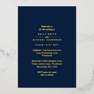 Gouden Typografie All-in-1 Monochrome Bruiloft Folie Uitnodiging