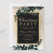 gouden typografie blaassneeuw elegant kerst kaart (Voorkant)