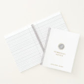 Gouden typografie grijze waterverf monogram naam notitieboek (Binnen)