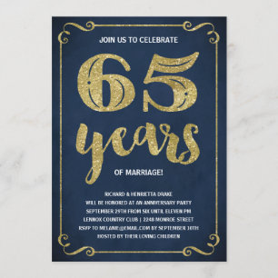 Gouden typografie Nepfolie 65ste verjaardag Kaart