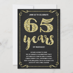 Gouden typografie Nepfolie 65ste verjaardag Kaart