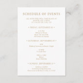 Gouden Typografie Trouwweekend Programma van Evene (Voorkant)
