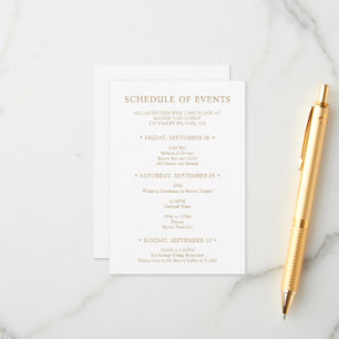 Gouden Typografie Trouwweekend Programma van Evene