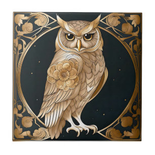 Gouden Uil Art Deco Tegeltje