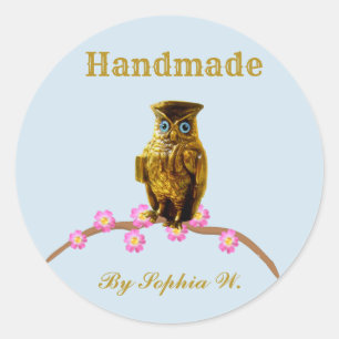 Gouden Uil Handgemaakte Sticker