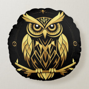 Gouden Uil Symmetrie Geïnspireerd Huis Decoratie K Rond Kussen