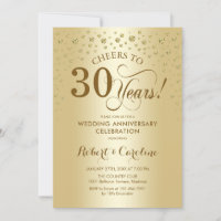 Gouden uitnodiging voor 30-jarig jubileumfeest