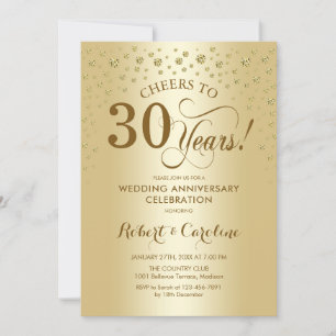 Gouden uitnodiging voor 30-jarig jubileumfeest