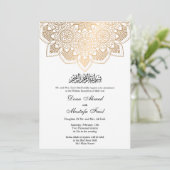 gouden uitnodiging voor een moslim huwelijk (Staand voorkant)