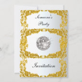 Gouden uitnodiging voor feest (Achterkant)