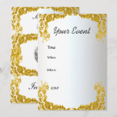 Gouden uitnodiging voor feest (Voorkant / Achterkant)