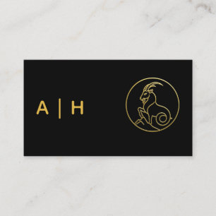 Gouden uitstraling - Steenbok -monogram zwart Visitekaartje