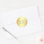 Gouden Uitzicht Sjabloon Voeg Uw Tekst Toe Calligr Ronde Sticker (Envelop)