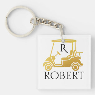 Gouden Unieke Douane Winkel Monogram Naam Sleutelhanger