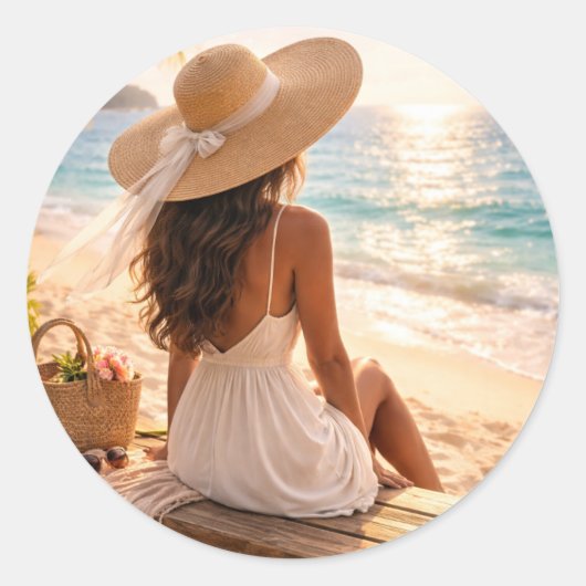 Gouden Uur Bliss Ronde Sticker (Voorkant)