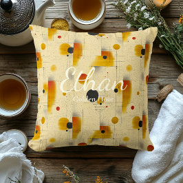 Gouden uur – Goud & Crème Geometrisch accent Kussen