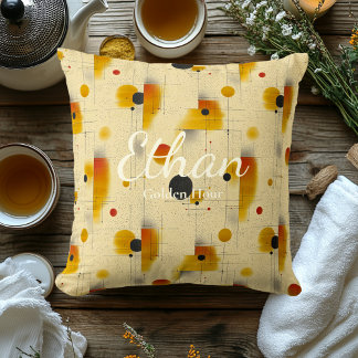 Gouden uur – Goud & Crème Geometrisch accent Kussen