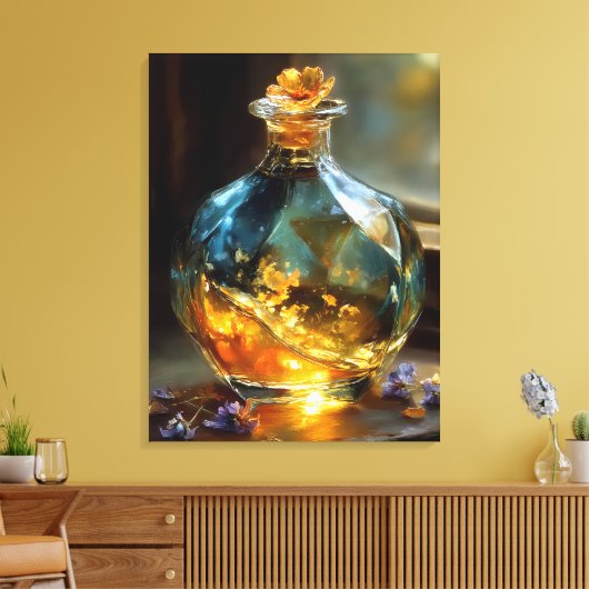 Gouden uur in een fles - Enchanted Sunset Parfum Canvas Afdruk (Insitu (Woonkamer))
