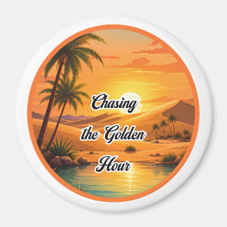 Gouden uur jagen op de Sunset Oasis Esthetiek Magneet